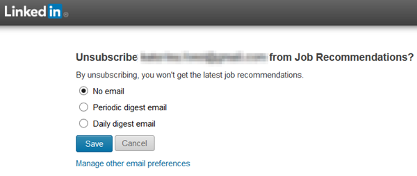 LinkedIn unsubscription