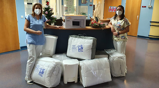 donations and gifts to the local hospital of St. Anne’s in Brno, Czech Republic