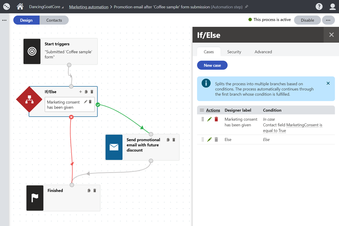 this field can be easily checked in the Marketing Automation process